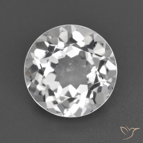 3.80ct Natural Branco claro Topázio, Redondo, VVS