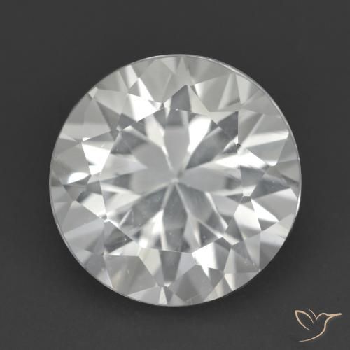 Topázio branco natural 4,28ct, corte redondo, VVS-VS
