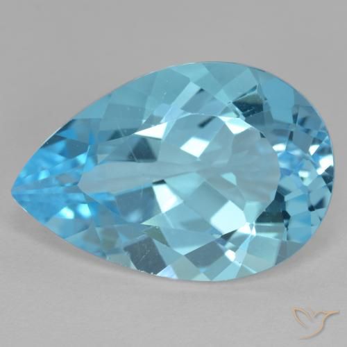 11.62ct Natural Azul Suíço Topázio, Formato de pêra, VVS