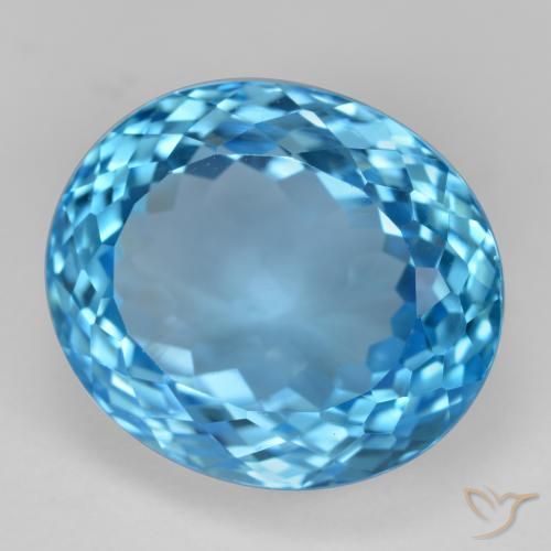 Topázio Azul Suíço Natural 17.73ct, oval, VVS