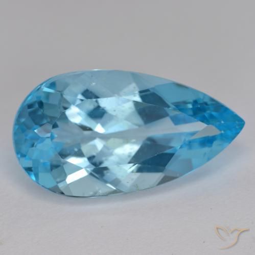 Topázio Azul Suíço Natural 13.99ct, Formato de pêra, VS-SI