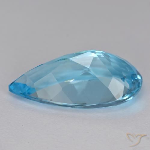 Topázio Azul Suíço Natural 13.99ct, Formato de pêra, VS-SI