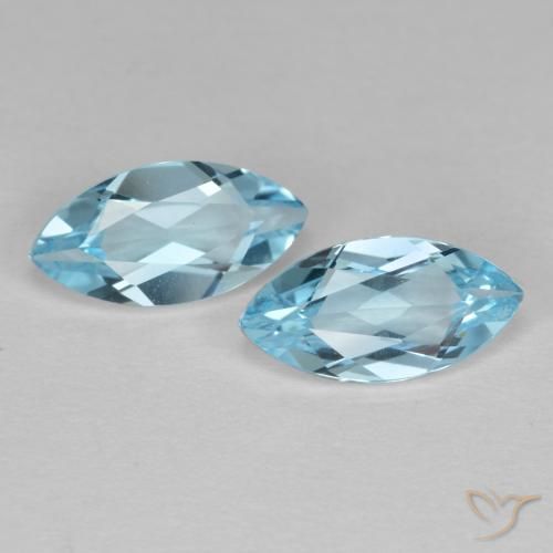 2.58ctw Natural Azul Suíço Topázio, Marquesa, VS