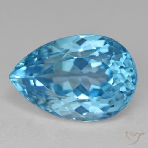 15.71ct Natural Azul Suíço Topázio, Formato de pêra, VVS-VS