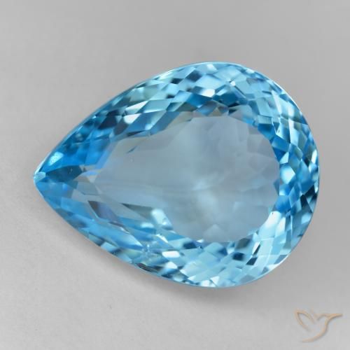 19.07ct Natural Azul Suíço Topázio, Formato de pêra, VVS-VS