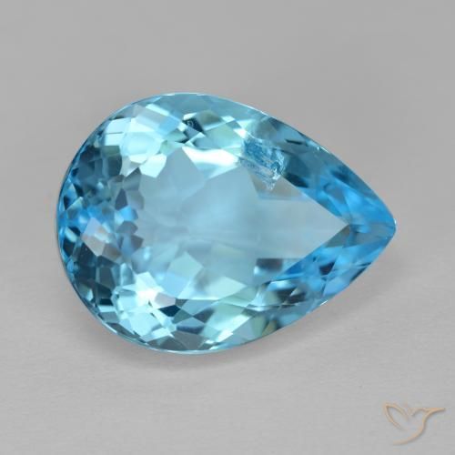 Topázio Azul Suíço Natural 14.54ct, Formato de pêra, VS-SI