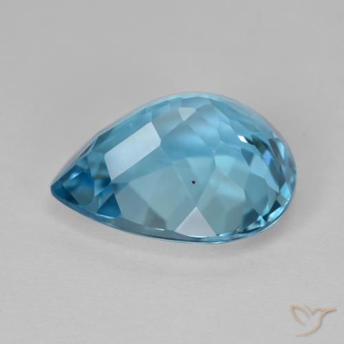 Topázio Azul Suíço Natural 14.30ct, Formato de pêra, VVS-VS