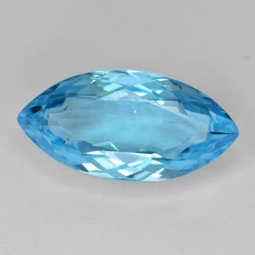 Topázio azul natural 13,41ct, marquise, VVS-VS