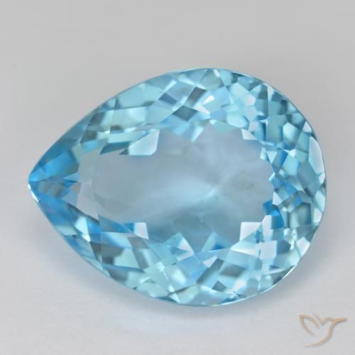 16.84ct Natural Céu azul Topázio, Formato de pêra, VVS-VS