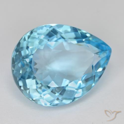 Topázio Céu azul Natural 16.84ct, Formato de pêra, VVS-VS