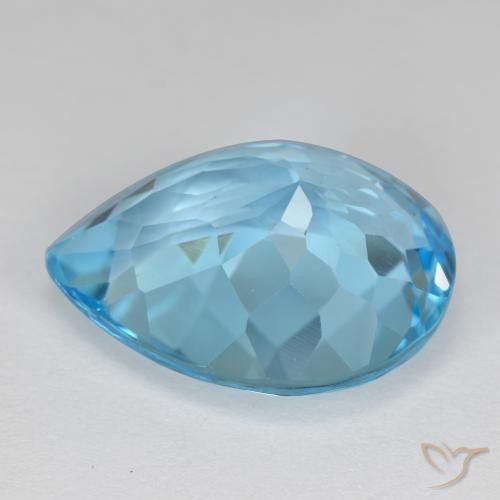 Topázio Céu azul Natural 16.84ct, Formato de pêra, VVS-VS