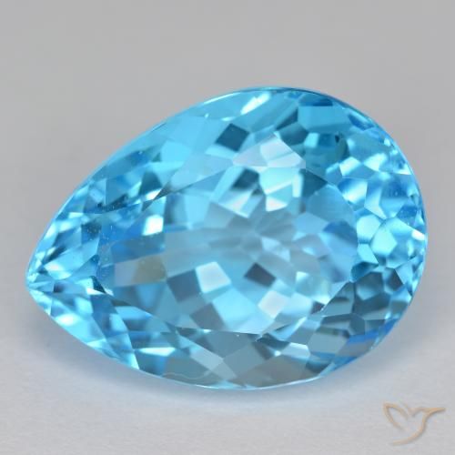 17.71ct Natural Azul Suíço Topázio, Formato de pêra, VVS-VS