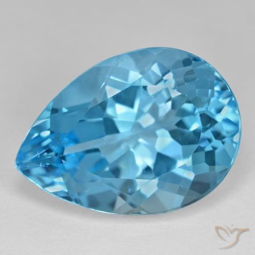 18.96ct Natural Azul Suíço Topázio, Formato de pêra, VVS-VS
