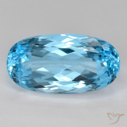 Topázio Azul Suíço Natural 17.49ct, oval, VVS-VS