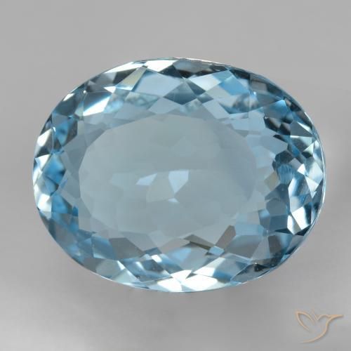 Topázio Azul Suíço Natural 18.39ct, oval, VVS