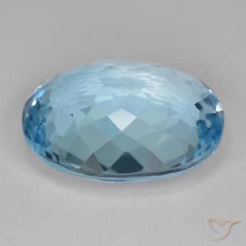 Topázio Azul Suíço Natural 18.39ct, oval, VVS