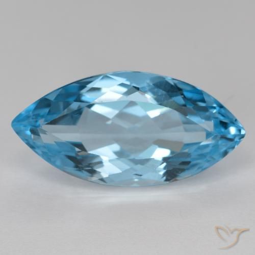 16.33ct Natural Azul Suíço Topázio, Marquesa, VVS-VS