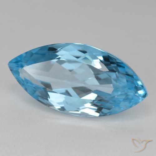 Topázio Azul Suíço Natural 16.33ct, Marquesa, VVS-VS