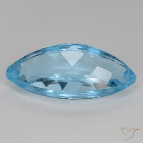 Topázio Azul Suíço Natural 16.33ct, Marquesa, VVS-VS