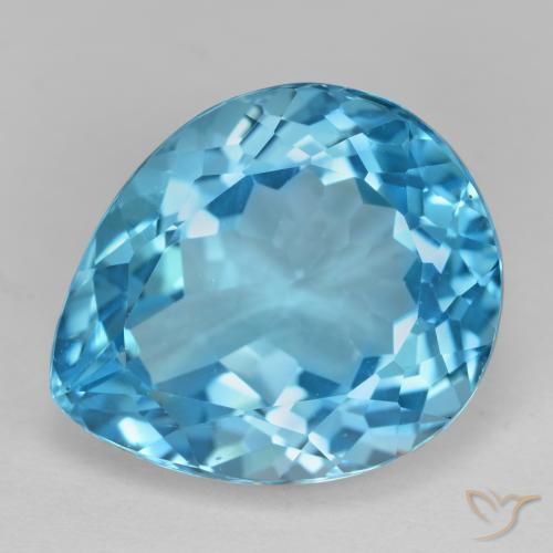 18.72ct Natural Azul Suíço Topázio, Formato de pêra, VVS-VS