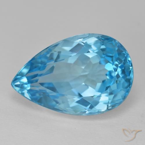 16.77ct Natural Azul Suíço Topázio, Formato de pêra, VVS