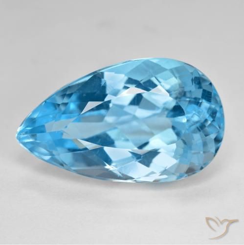 21.44ct Natural Azul Suíço Topázio, Formato de pêra, VS