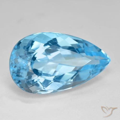Topázio Azul Suíço Natural 21.44ct, Formato de pêra, VS
