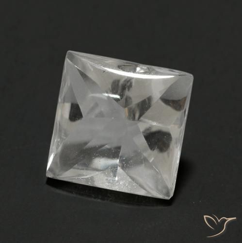 Topázio Branco claro Natural 2.32ct, Quadrado, Transparente
