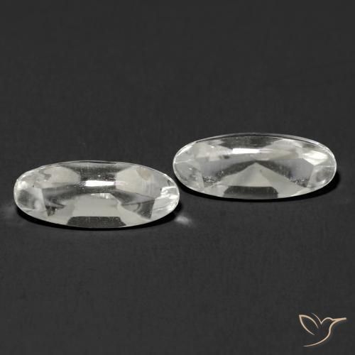 Pedras preciosas de Topázio Branco claro natural de 2.60 ct, oval, Transparente