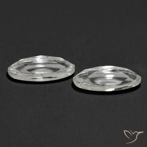 Pedras preciosas de Topázio Branco claro natural de 2.60 ct, oval, Transparente