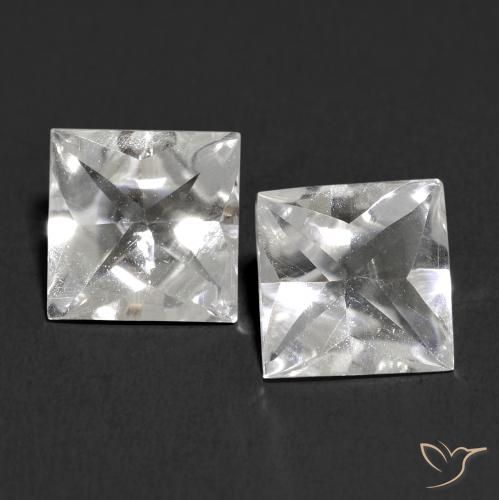 Pedras preciosas de Topázio Branco natural de 4.00 ct, Quadrado, Transparente
