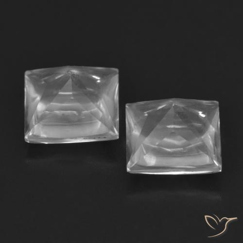 Pedras preciosas de Topázio Branco natural de 4.44 ct, Quadrado, Transparente