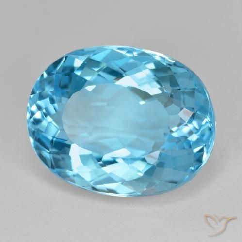 Topázio Azul Suíço Natural 21.25ct, oval, VS