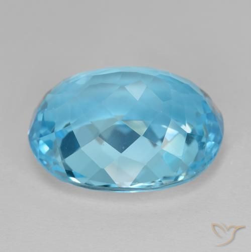 Topázio Azul Suíço Natural 21.25ct, oval, VS