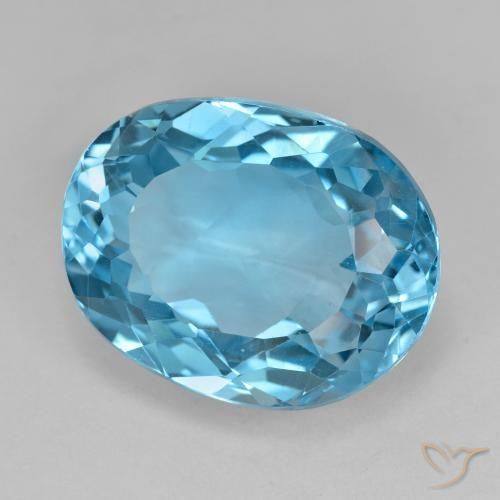 Topázio Azul Suíço Natural 19.96ct, oval, VS