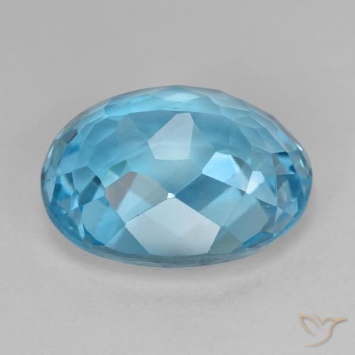 Topázio Azul Suíço Natural 19.96ct, oval, VS