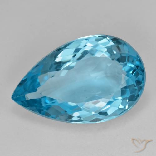 21.08ct Natural Azul Suíço Topázio, Formato de pêra, VS