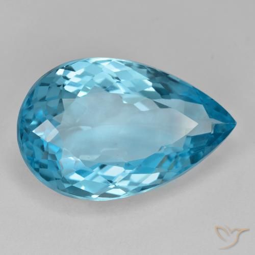 Topázio Azul Suíço Natural 21.08ct, Formato de pêra, VS