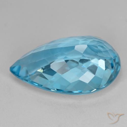 Topázio Azul Suíço Natural 21.08ct, Formato de pêra, VS