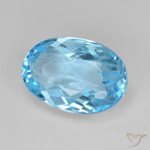 Topázio Azul Suíço Natural 11.58ct, oval, VS