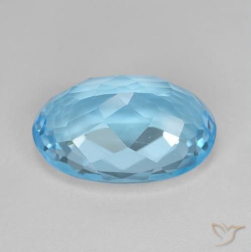 Topázio Azul Suíço Natural 11.58ct, oval, VS
