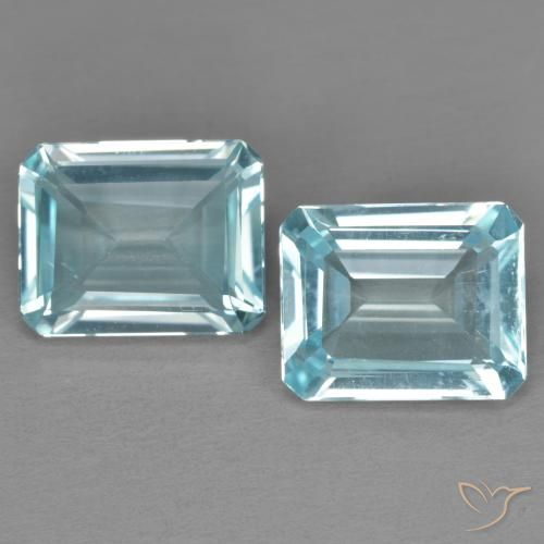 7.49ctw Natural Céu azul Topázio, Corte Esmeralda, VS