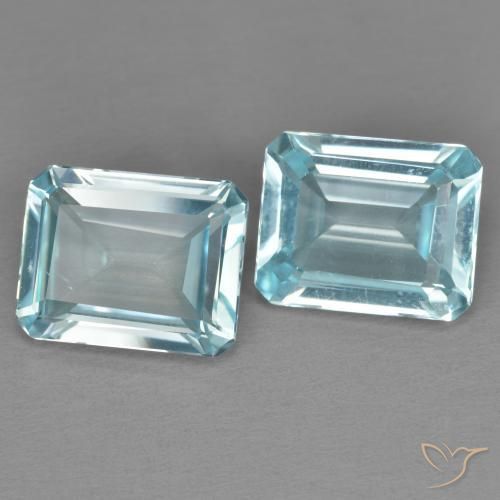 Pedras preciosas de Topázio Céu azul natural de 7.49 ct, Corte Octógono / Esmeralda, VS