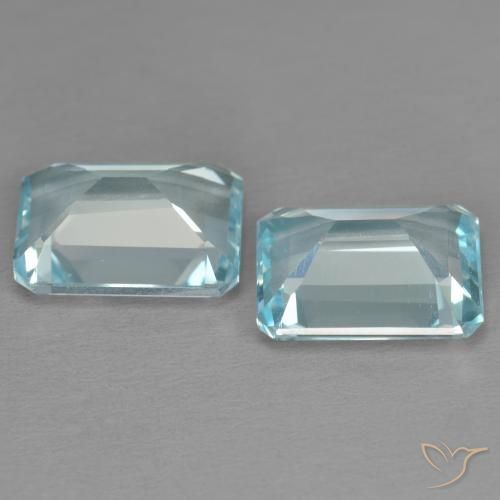 Pedras preciosas de Topázio Céu azul natural de 7.49 ct, Corte Octógono / Esmeralda, VS