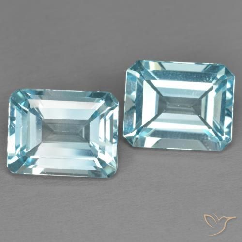 Pedras preciosas de Topázio Céu azul natural de 7.39 ct, Corte Octógono / Esmeralda, VS