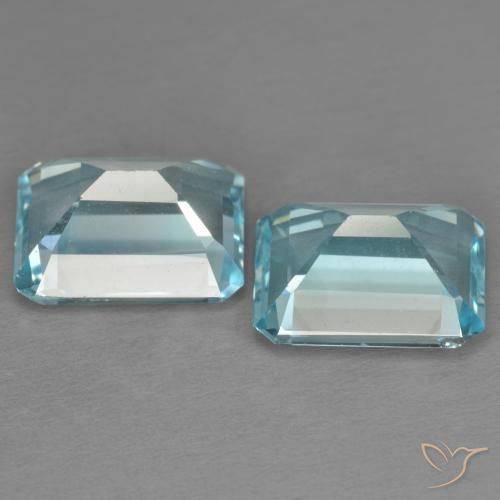 Pedras preciosas de Topázio Céu azul natural de 7.39 ct, Corte Octógono / Esmeralda, VS