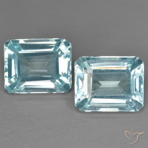 8.32ctw Natural Céu azul Topázio, Corte Esmeralda, VS