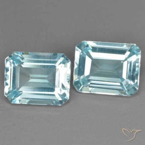 Pedras preciosas de Topázio Céu azul natural de 7.43 ct, Corte Octógono / Esmeralda, VS