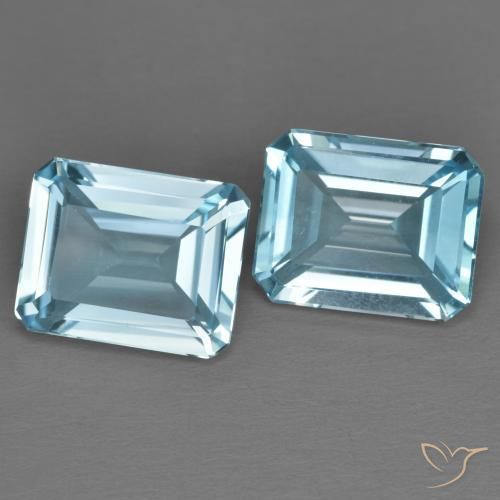 6.99ctw Natural Céu azul Topázio, Corte Esmeralda, VVS-VS