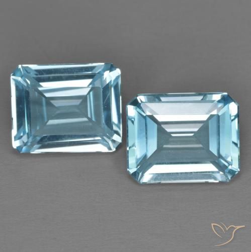 Pedras preciosas de Topázio Céu azul natural de 6.99 ct, Corte Octógono / Esmeralda, VVS-VS